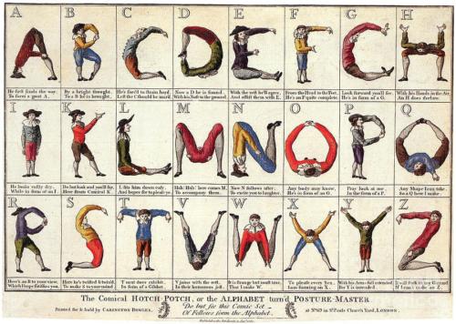 The Comical Hotch Potch, or The Alphabet turn'd Posture-Master (1782)