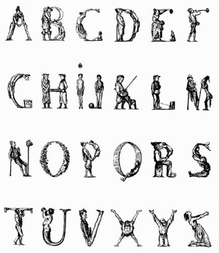 Honoré Daumier's comic alphabet (1836)